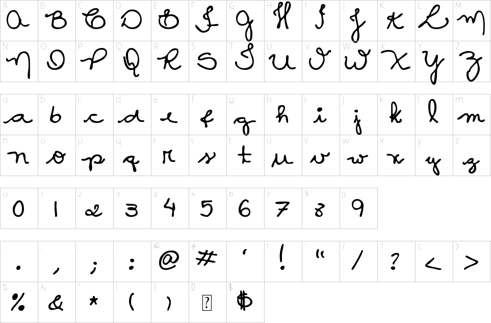 Character Map MTF Ca Maura Font