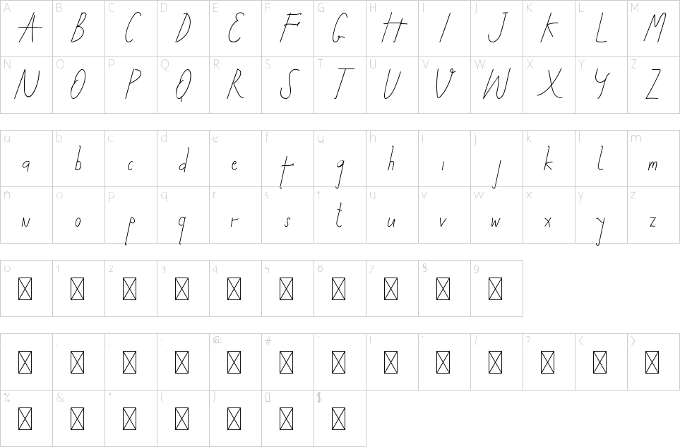 Character Map Machaela Font