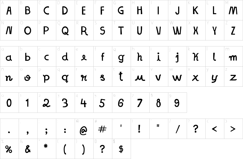 Character Map No Name Sans Font