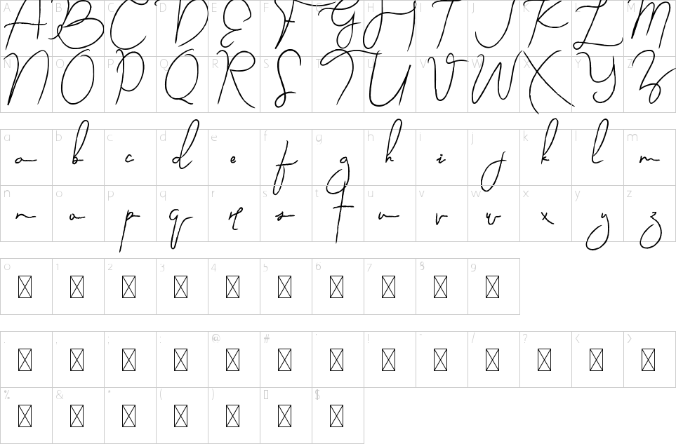 Character Map Sevastyan Font