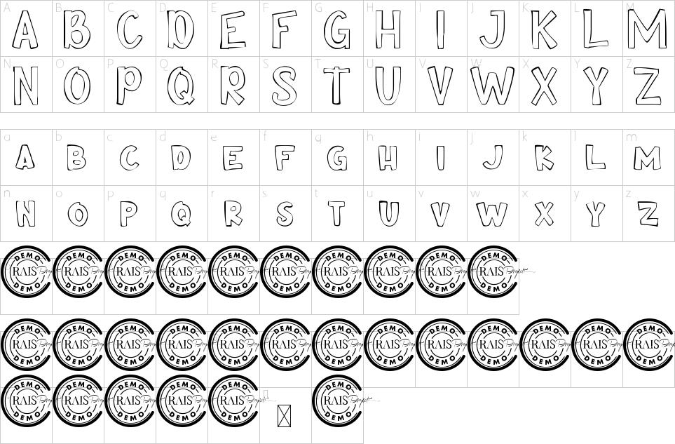 Character Map Comik Font