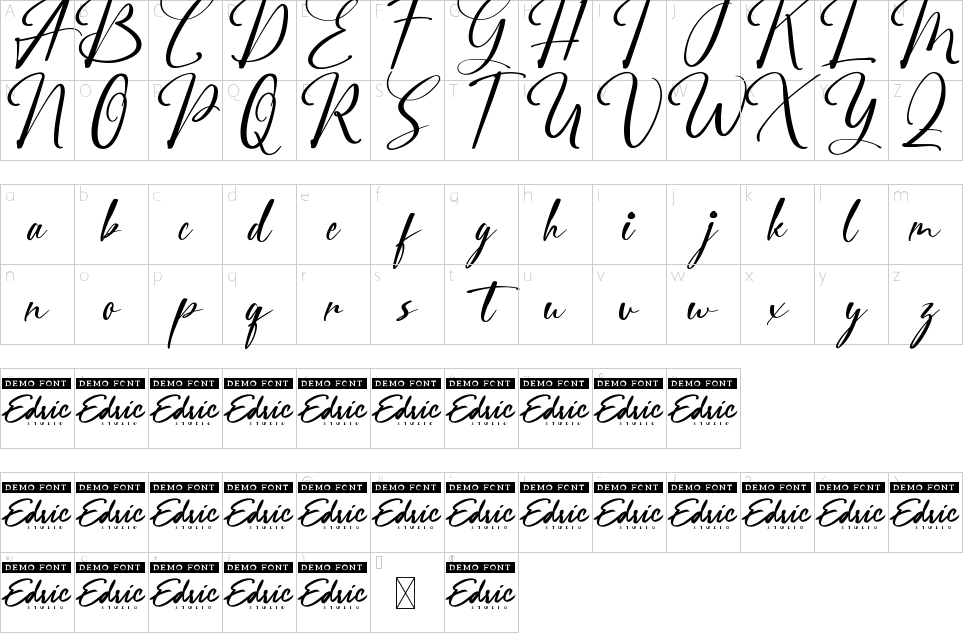 Character Map City Halle Font