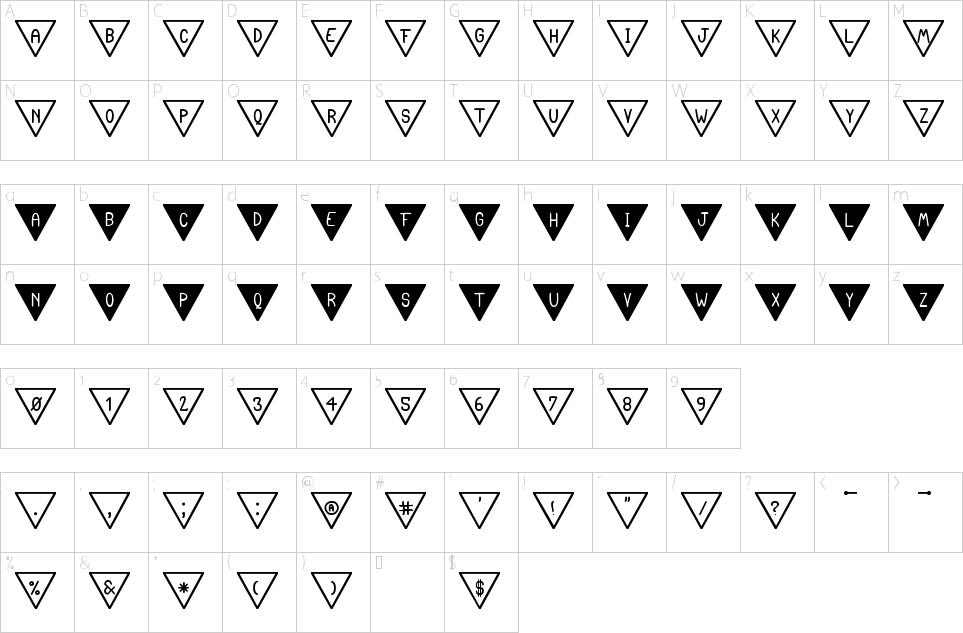 Character Map The South Flag Font