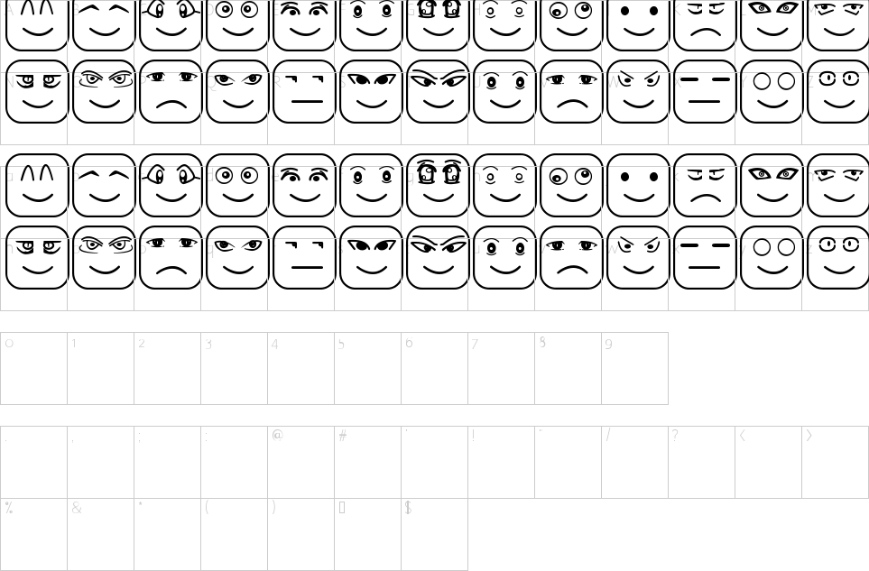 Character Map Cube Face Font