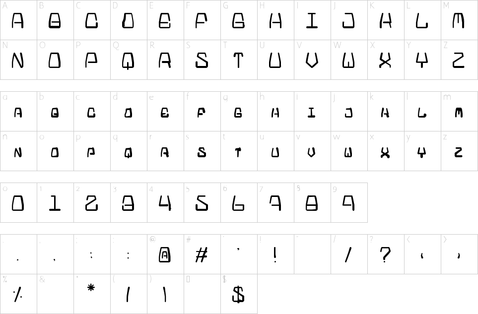 Character Map La Chim De 23 50 Font