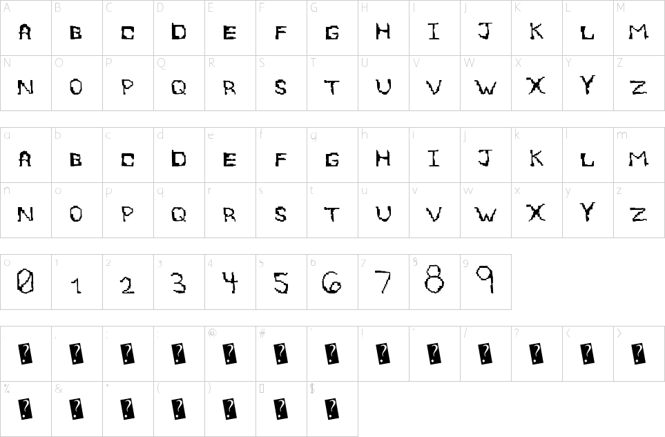 Character Map Eight Bite Font