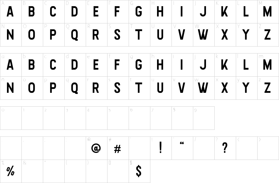 Character Map Highstories Sans Font