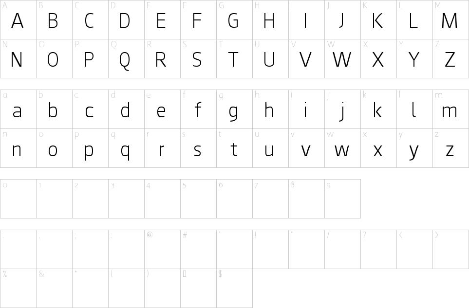 Character Map August Sans Font