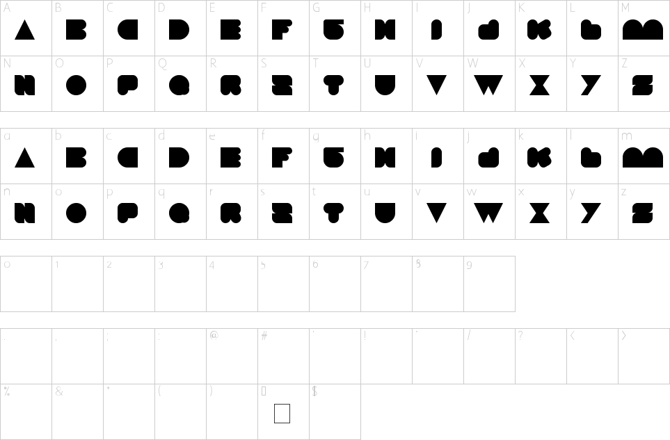 Character Map Love Is Blind Font