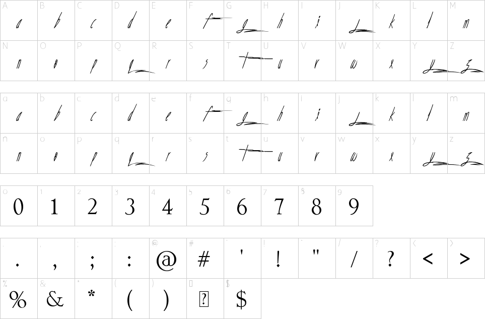 Character Map See You Tomorrow Font