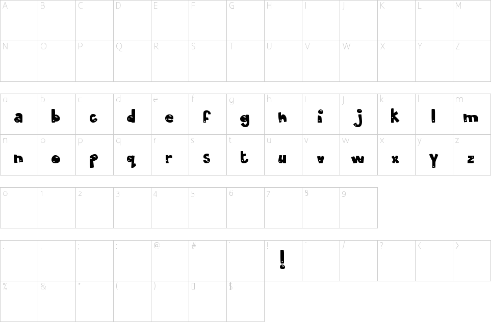 Character Map MTF Olive You Font