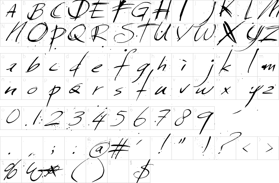 Character Map Sunday & Monday Font