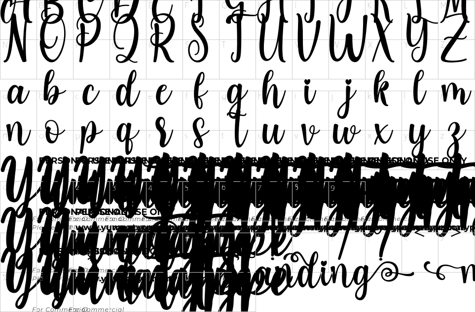 Character Map Standing Miracle Font