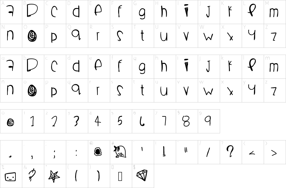 Character Map Boomchakalaka Font