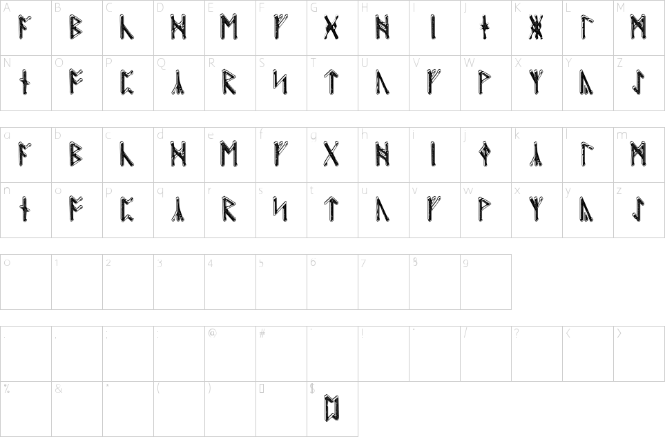 Character Map Beowulf Runic Font