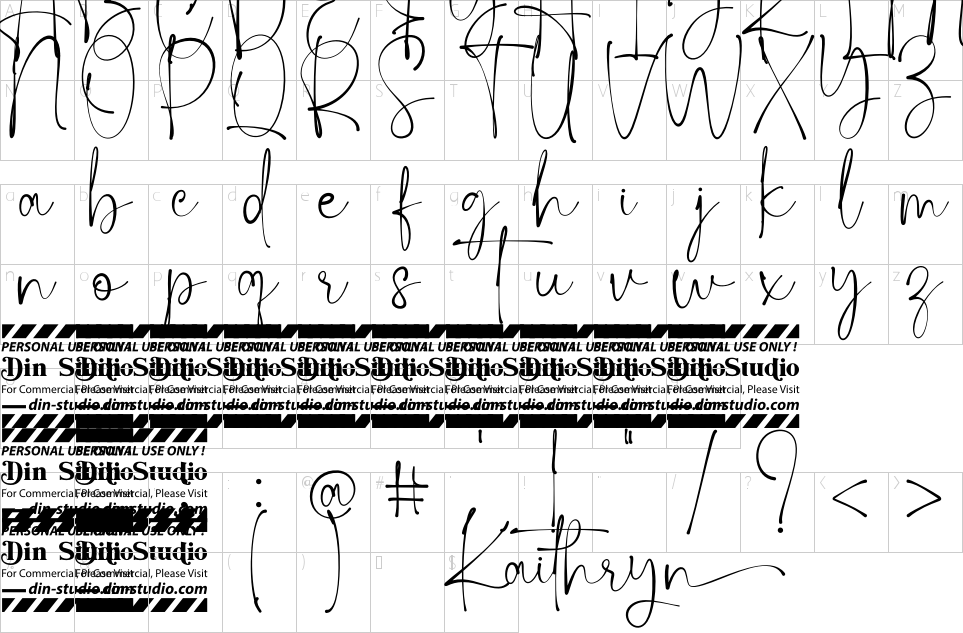 Character Map Kaithryn Font