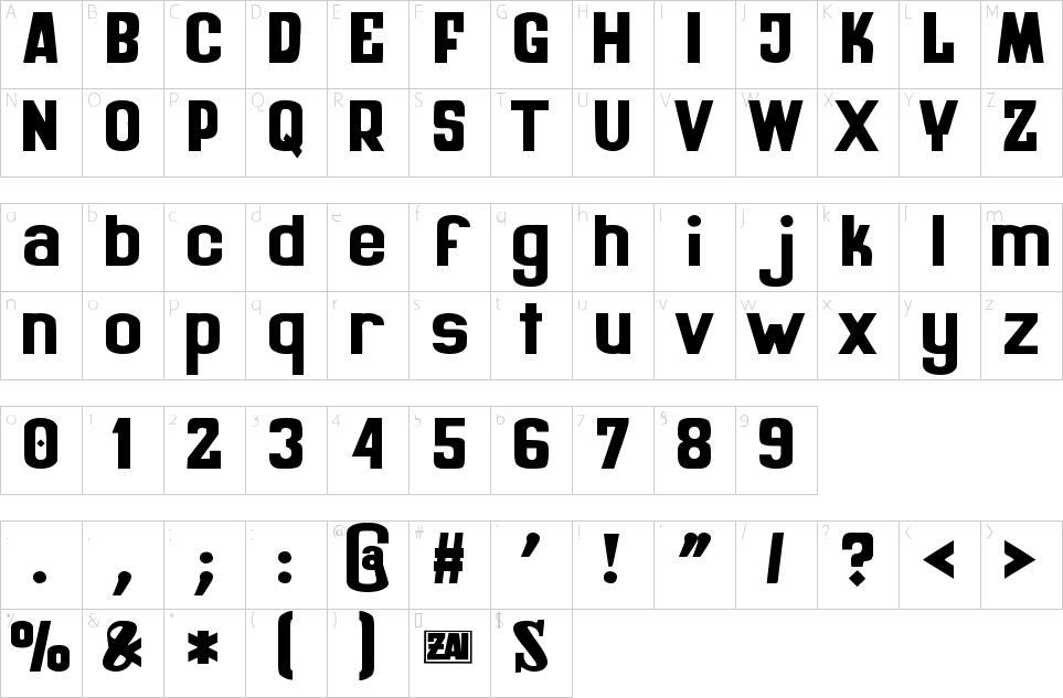 Character Map Kinematografia Polska 1908 Font