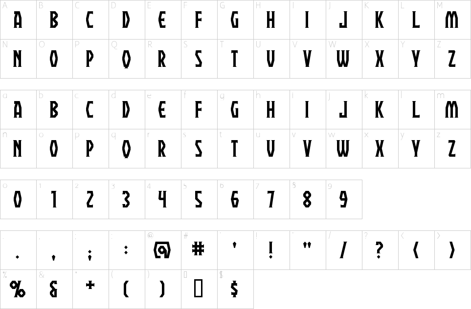 Character Map Praetorium Font