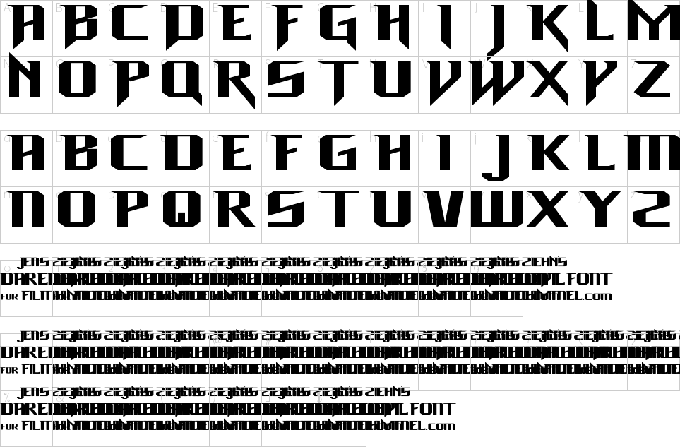 Character Map Daredevil Font