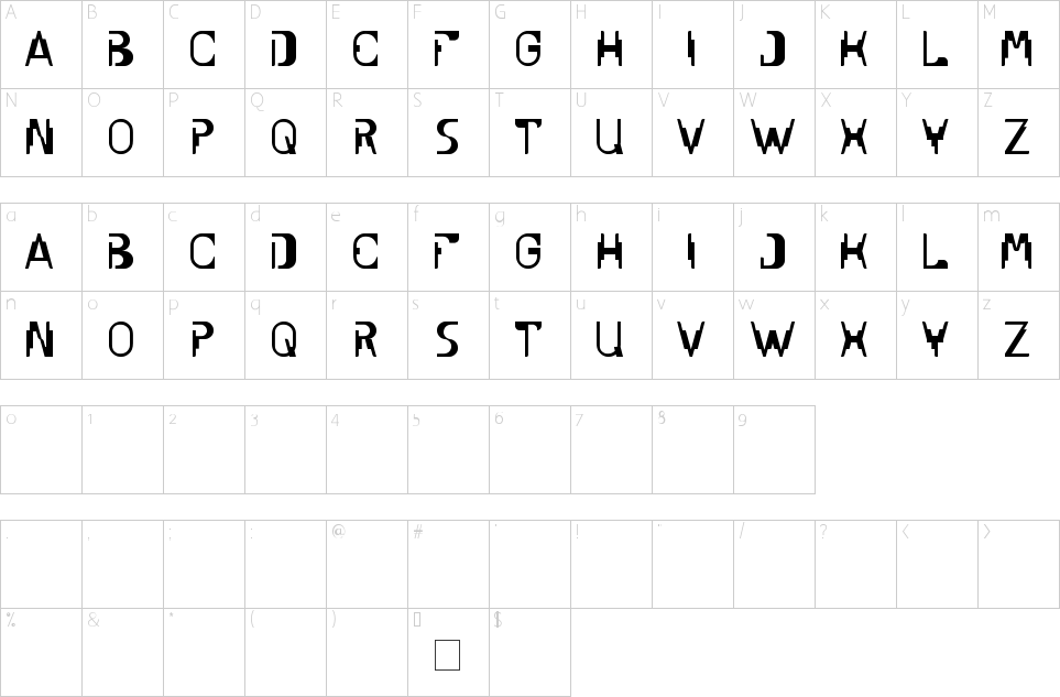 Character Map Under Stand Font