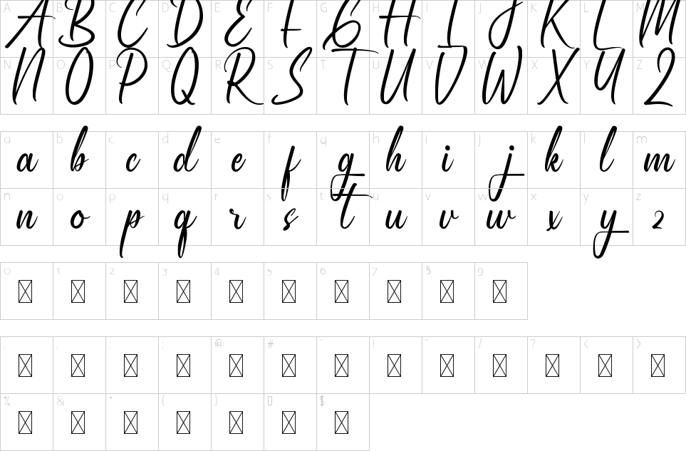 Character Map Statesville Font