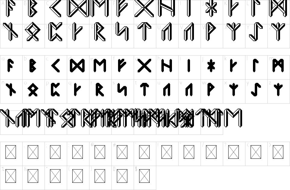 Character Map Rune Script Font