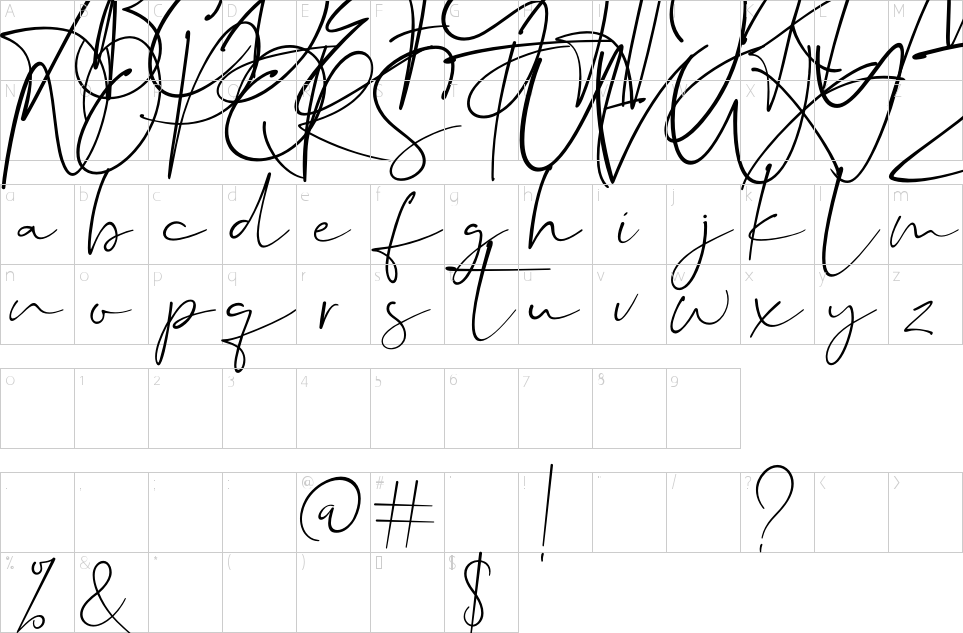 Character Map Dalmatins Font