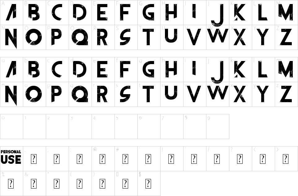 Character Map The FrontMan Font