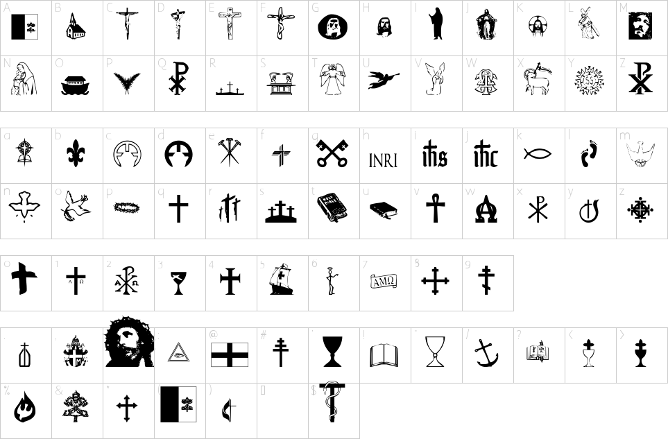 Character Map Christendom Font