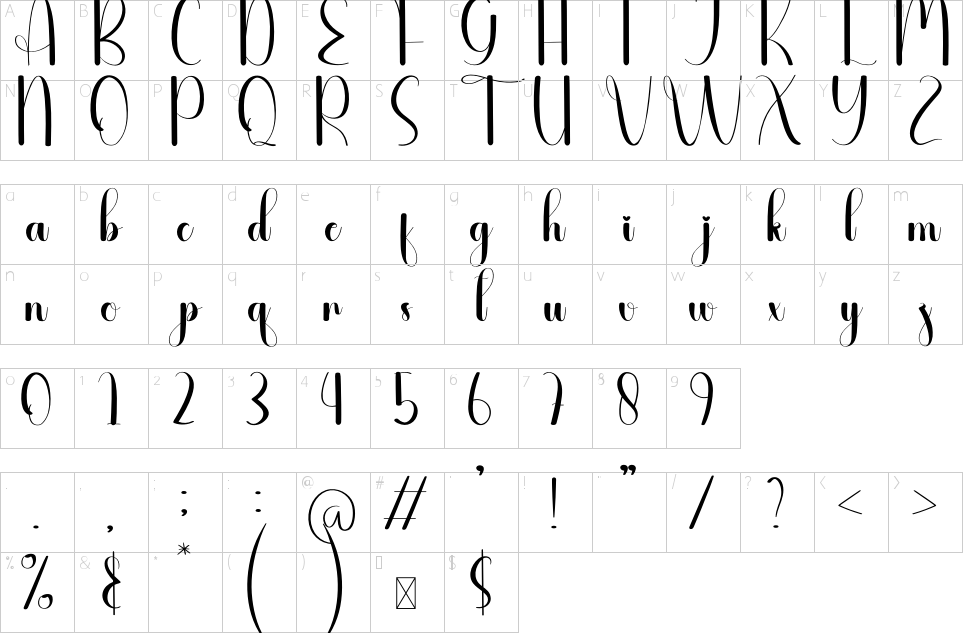 Character Map Anformation Font