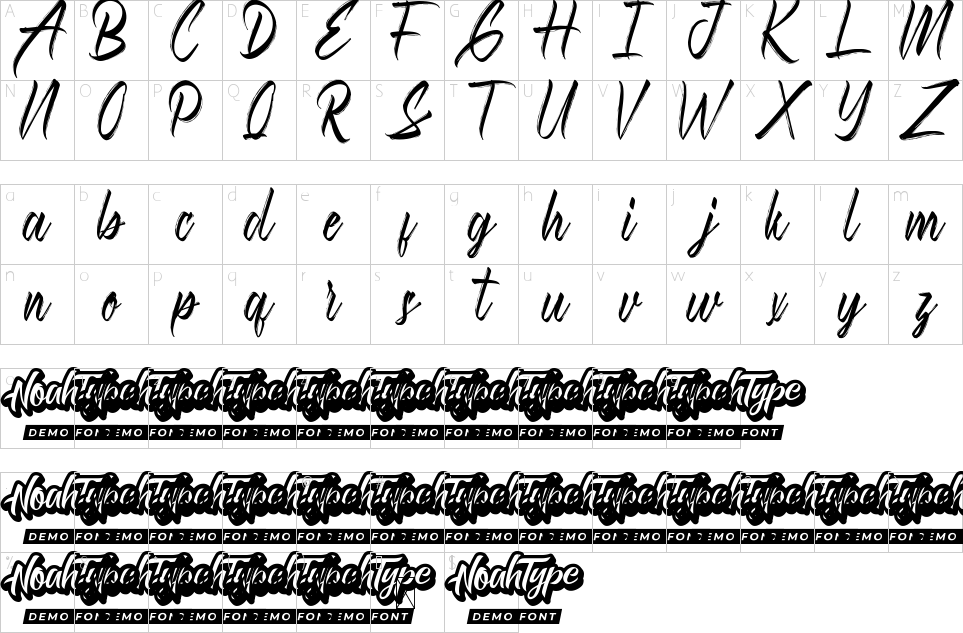 Character Map Ashly Tabitha Font