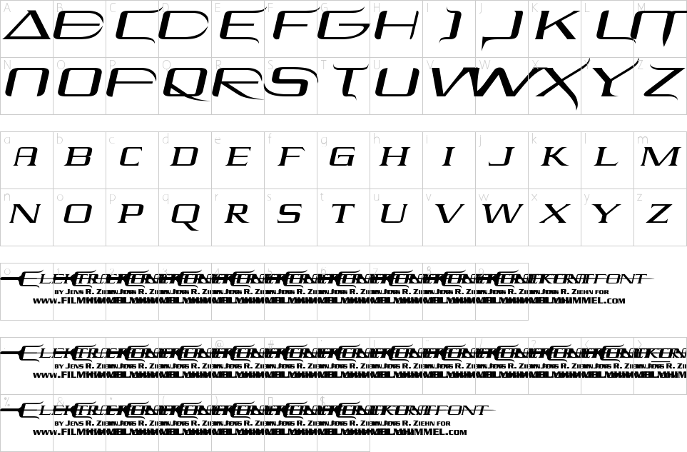 Character Map Elektra Font