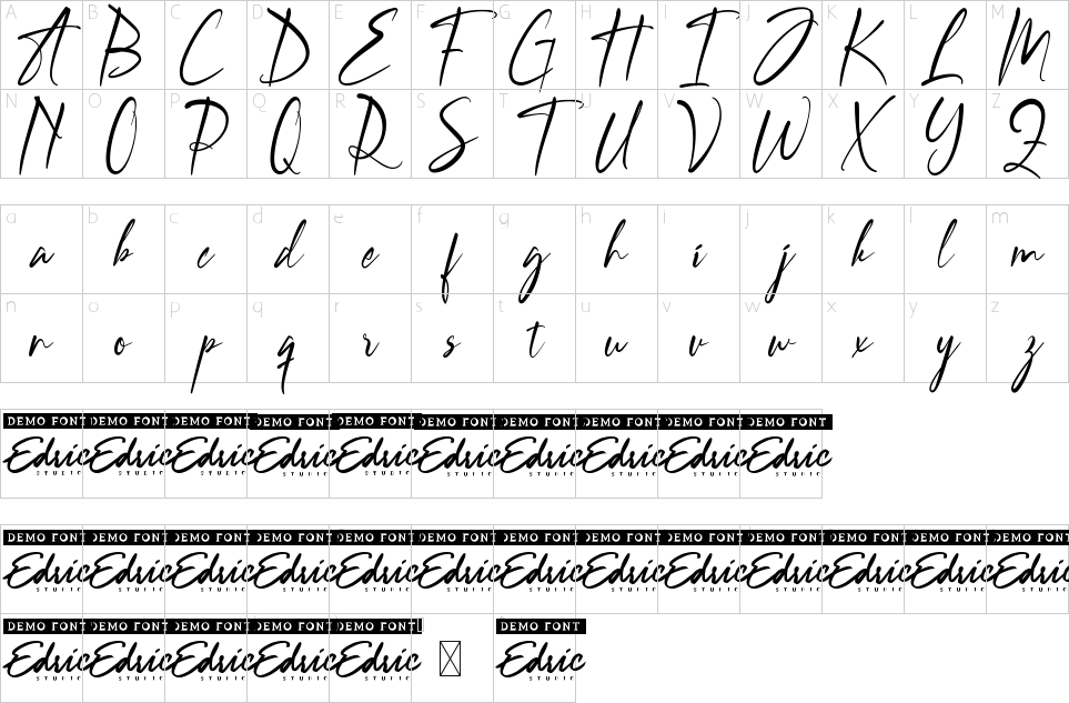 Character Map Sagittary Font