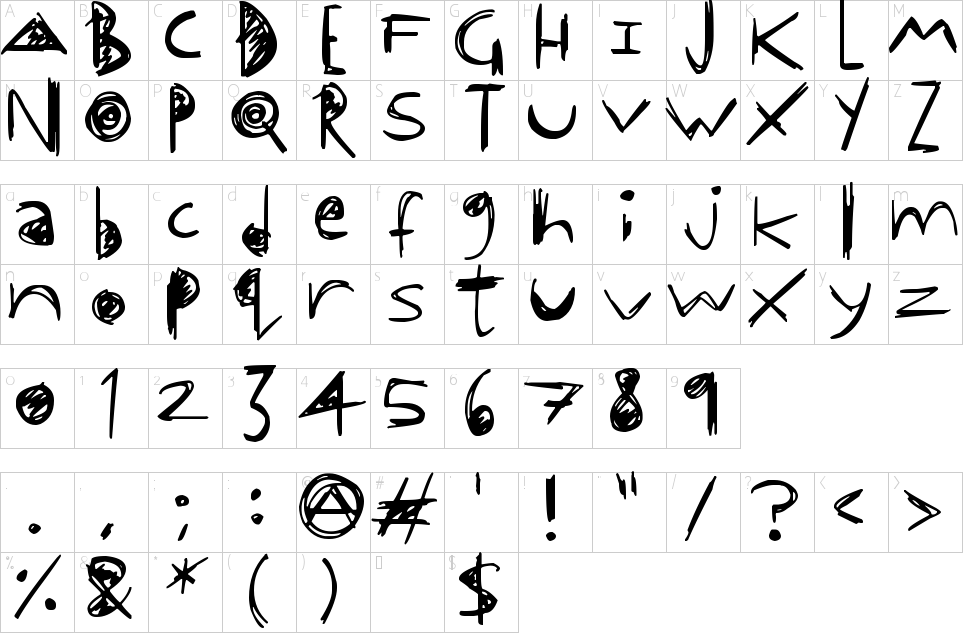 Character Map Off Kilter Font