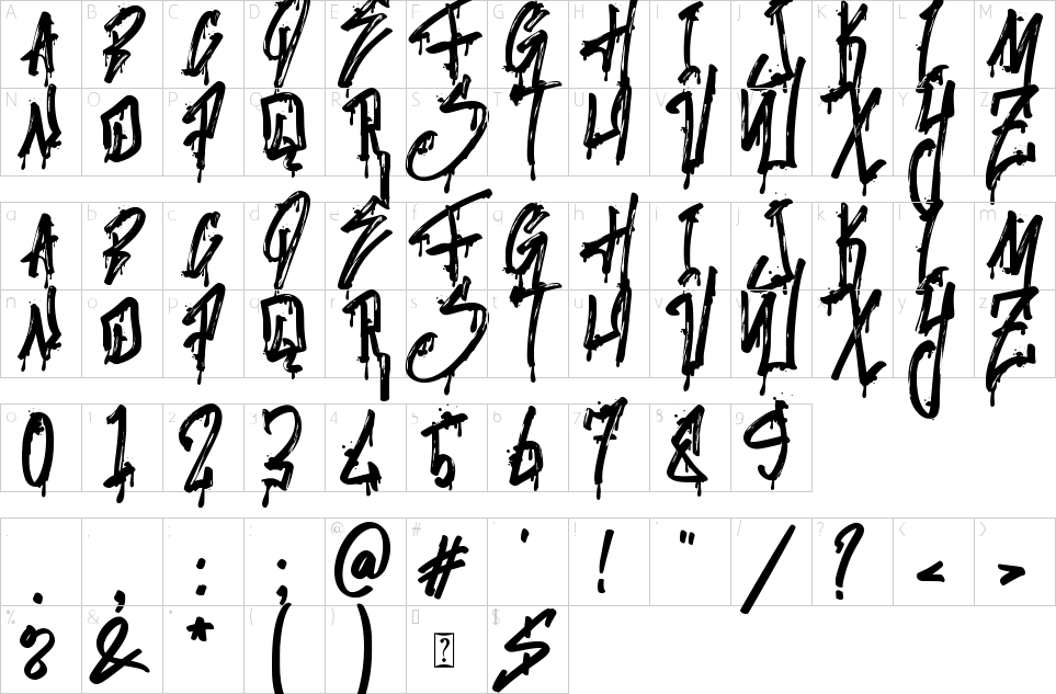 Character Map Stronger Megatron Font