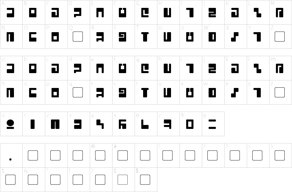 Character Map Tau Font