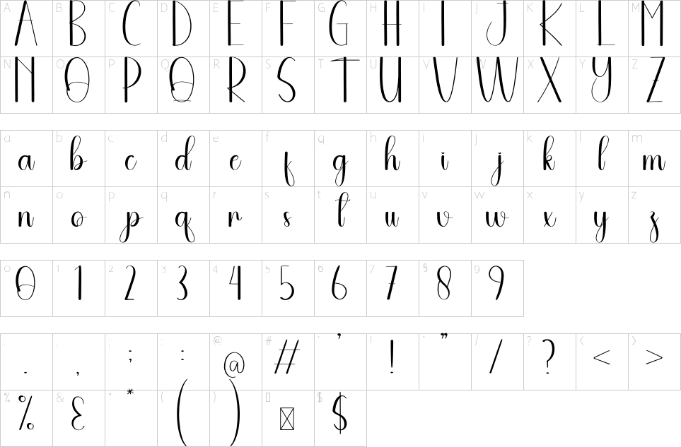 Character Map Templates Font