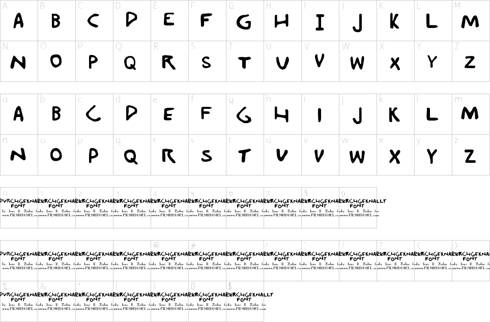 Character Map Durchgeknallt Font