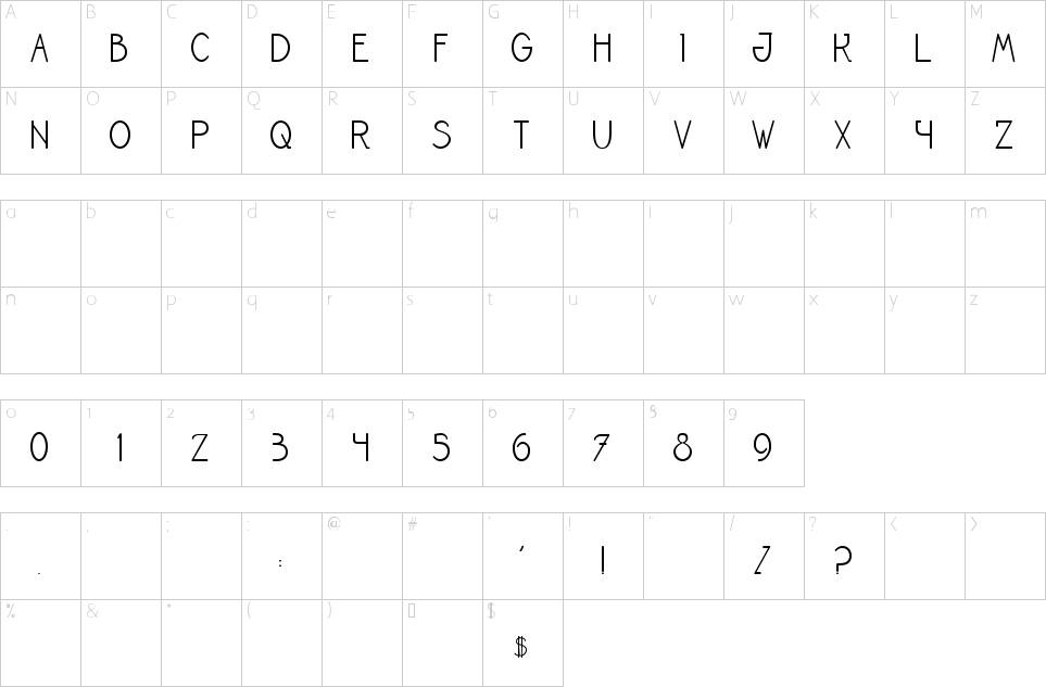 Character Map Le Cabaret Des Fous Font