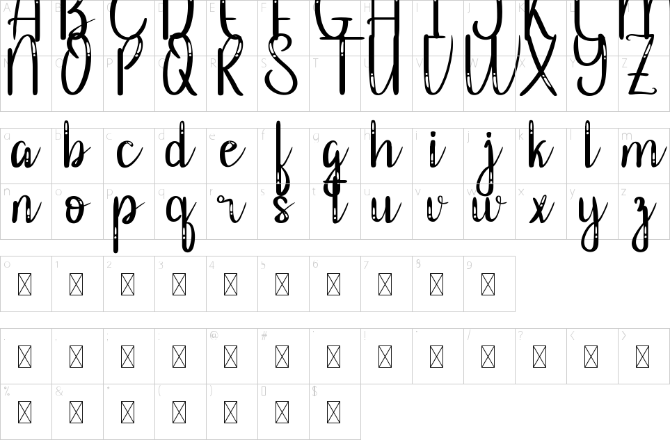 Character Map Brookfield Font