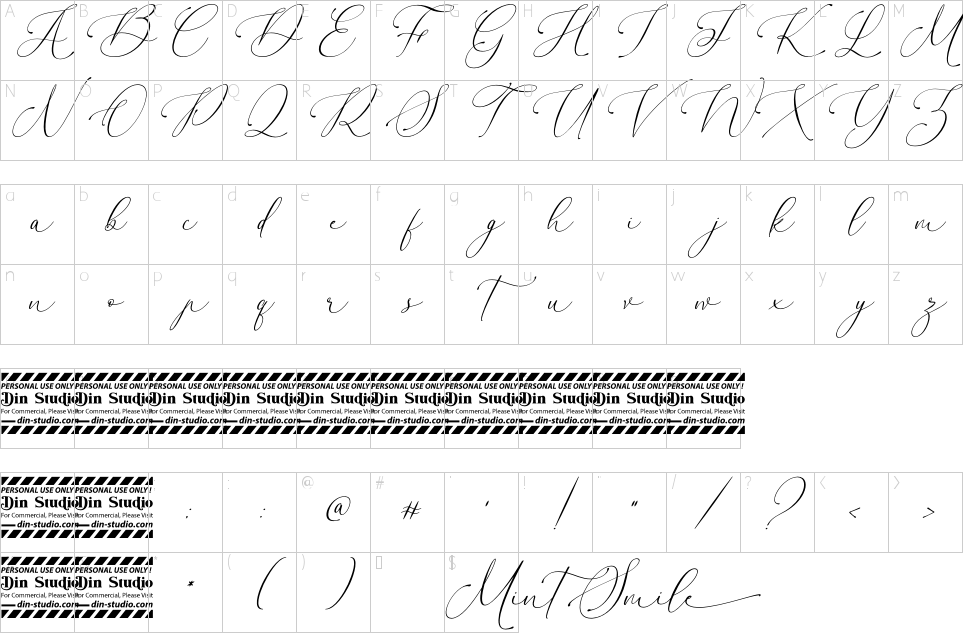 Character Map Mint Smile Font