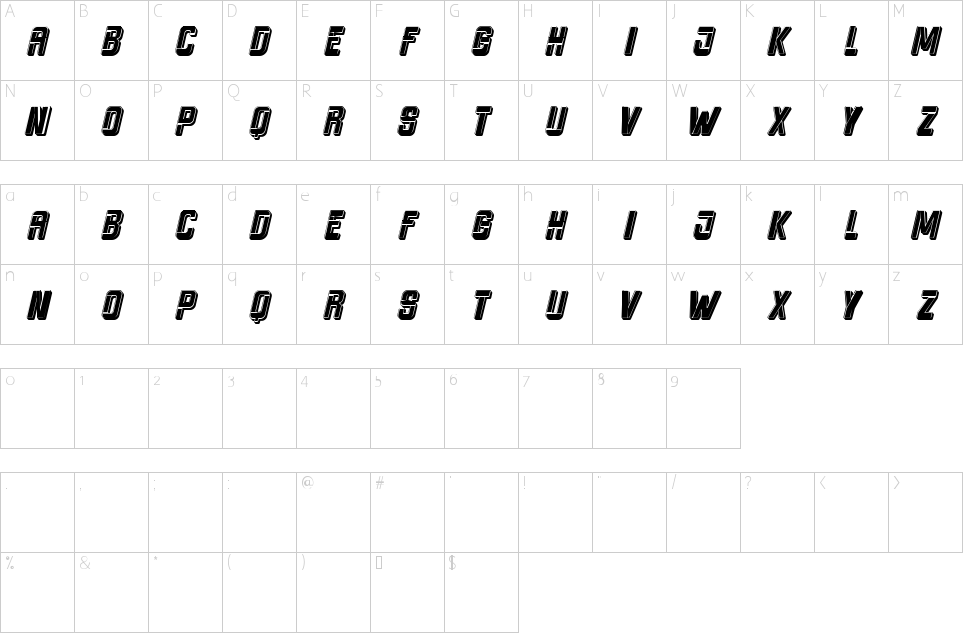 Character Map Heraldry Font