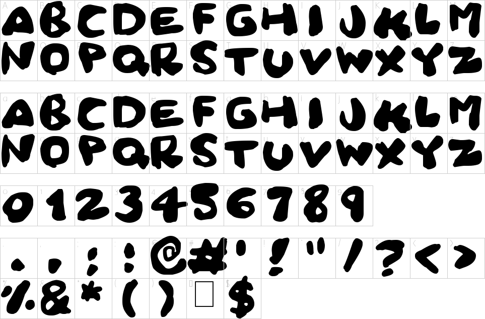 Character Map Squidgy Font