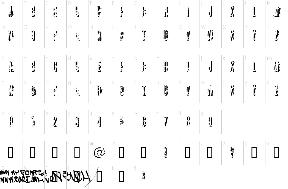 Character Map Autonomes Zentrum Font