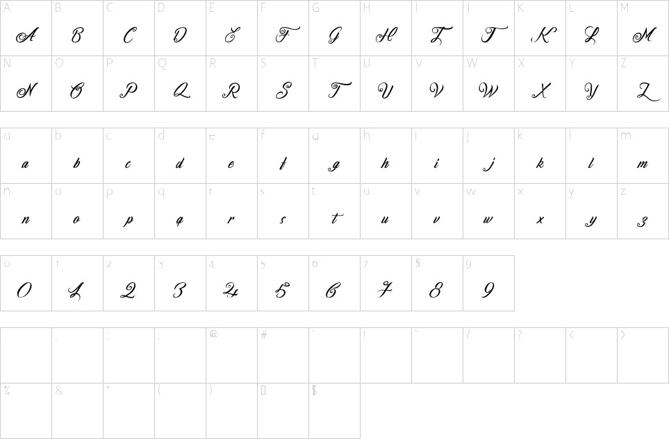 Character Map Fire On The Mountain Font