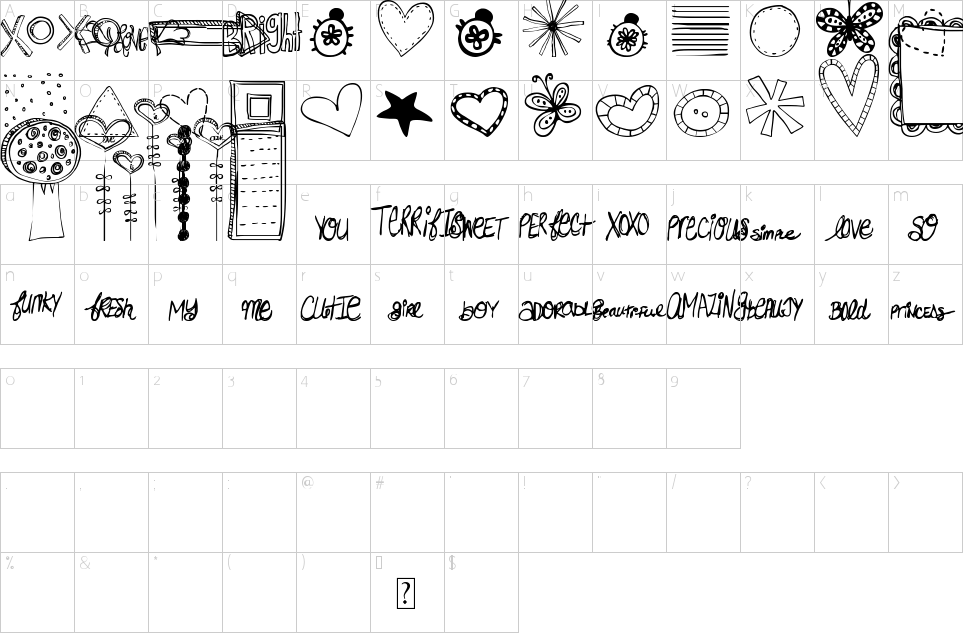 Character Map MTF Doodle Whats Font