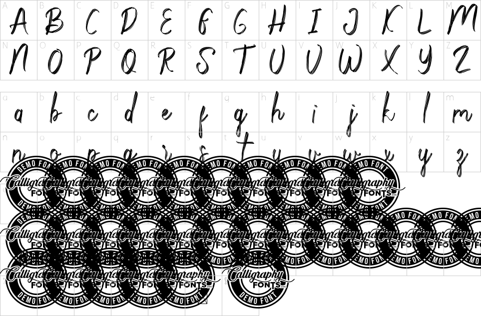 Character Map Belgian Flower Font