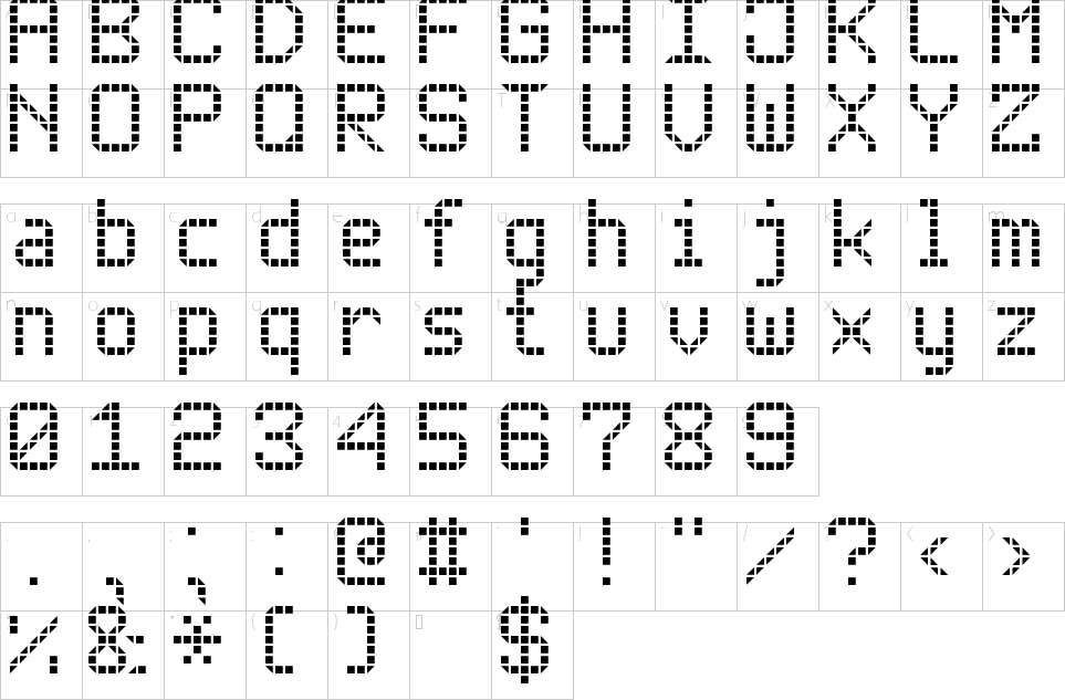 Character Map Rounded LED Board 7 Font