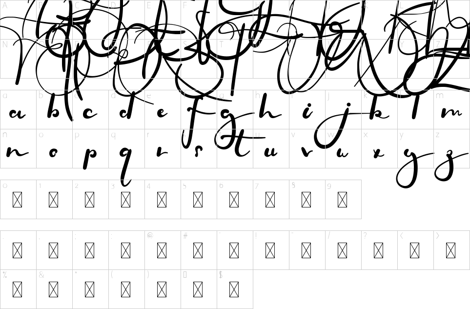 Character Map Firlands House Font