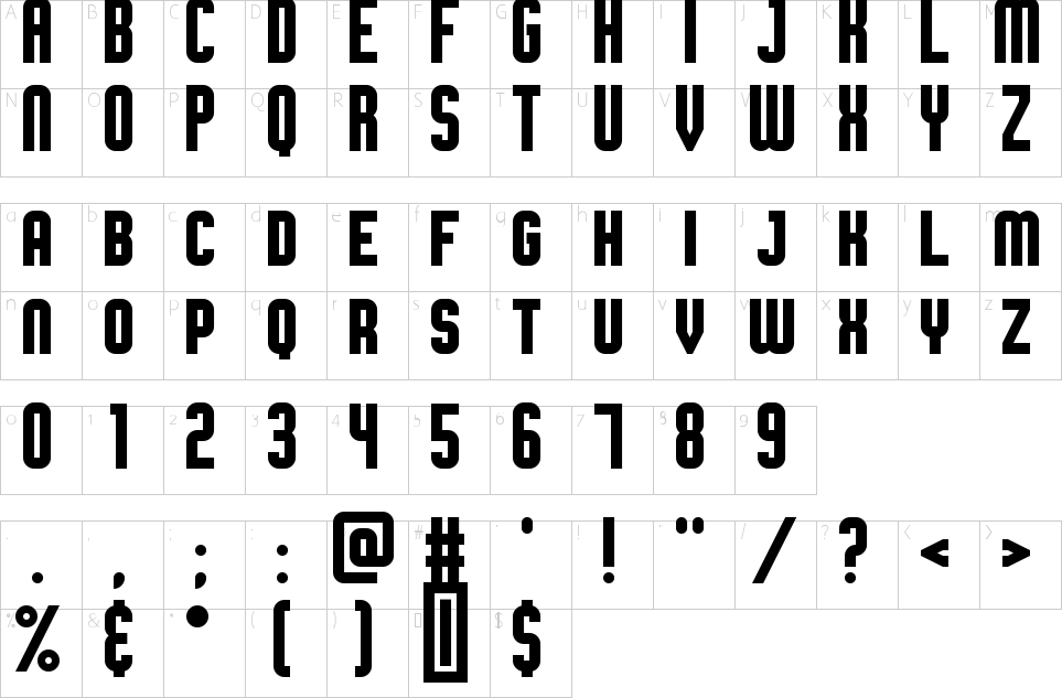 Character Map Broadsheet Bubble Font